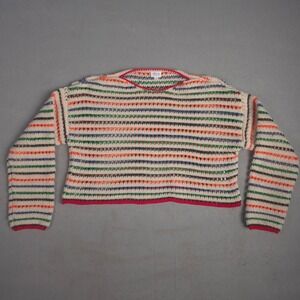 Le Lis Collection Knit Sweater Striped‎ Pullover Cropped Colorful Boho Size S